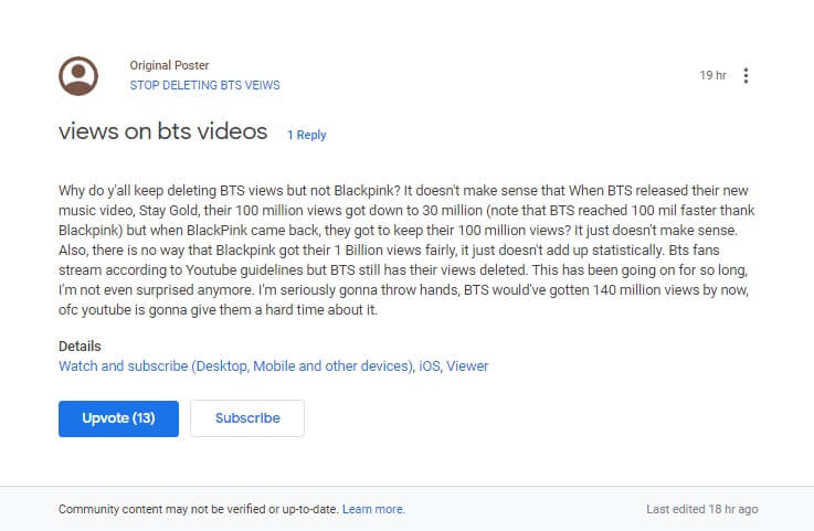 Why Youtube Deleted Views On Bts But Not Blackpink Kpoppost