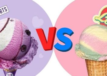 differences Baskin Robbins and BTS Bora Bora and BTS Pink Love ice cream