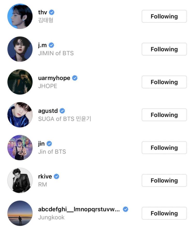 Check Out 8 FUN FACTS About BTS Members Personal Instagram Accounts