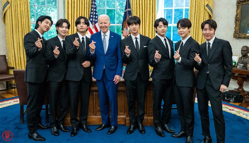 BTS and US President Biden at the White House in 2022. | Twitter.