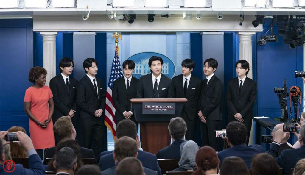 BTS at White House Press Briefing. | Twitter.