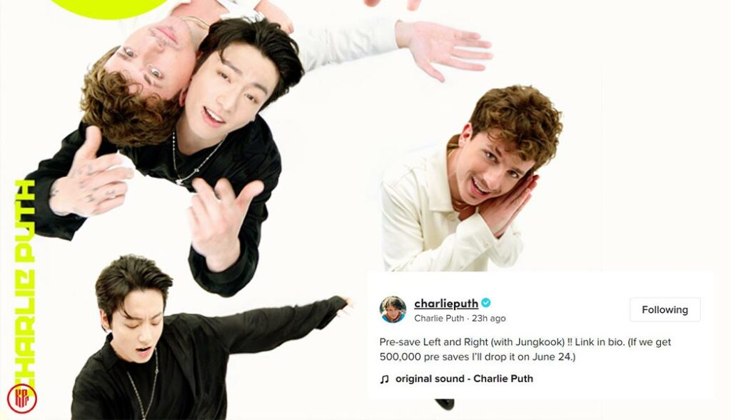 Charlie Puth x BTS Jungkook “Left and Right” release date is happening with a condition! | Twitter