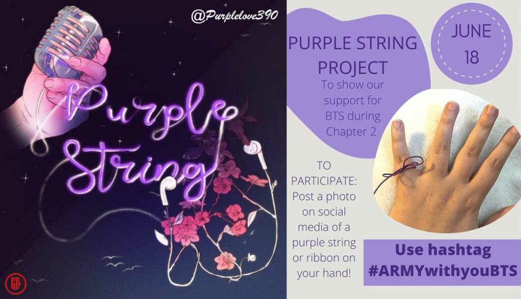 The meaning behind ARMY “Purple String Project” is to support BTS solo projects and activities. | Twitter