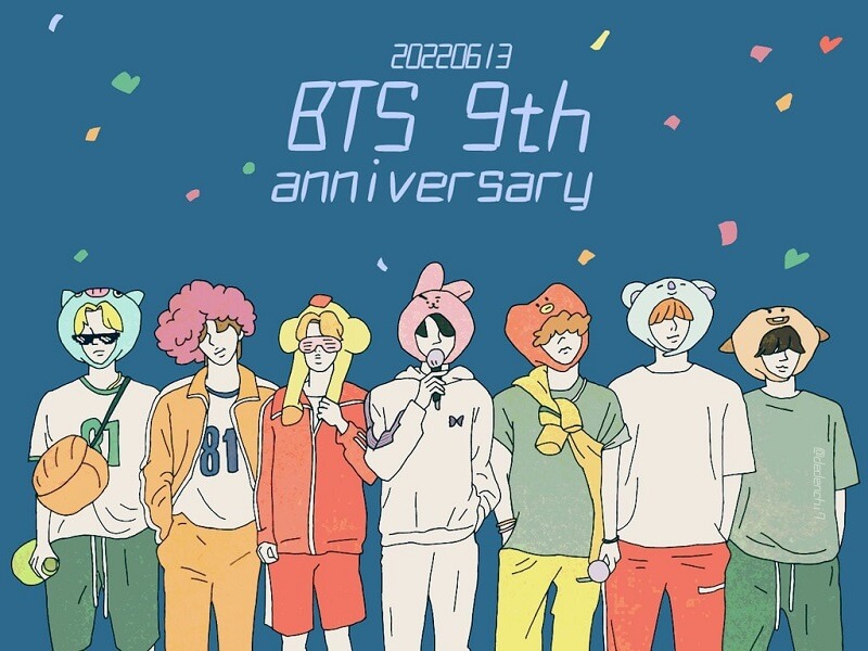 BTS fanart 9th anniversary