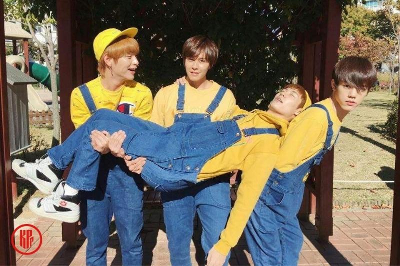 N.Flying in minion outfit