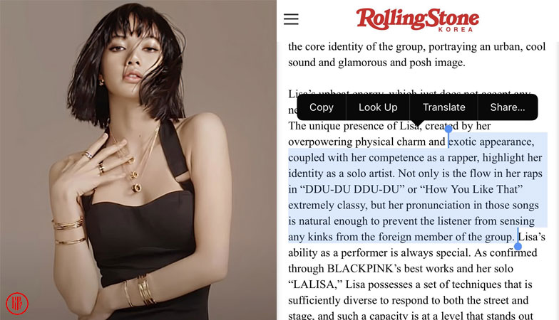 Fans demand Rolling Stone Korea apologize to BLACKPINK Lisa for these statements. | Twitter
