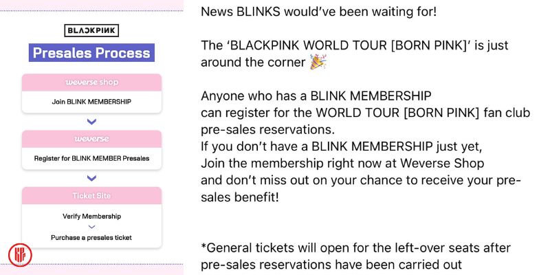 BLACKPINK World Tour 2022 “Born Pink” tickets. | Weverse