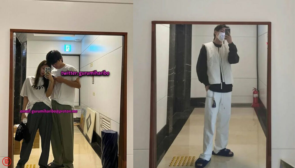 Alleged photo of Jennie and V mirror selfie in V’s apartment. | Twitter