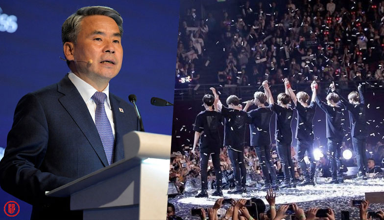 Minister Lee Jong Sup believes BTS military enlistment will provide more benefits. | Twitter