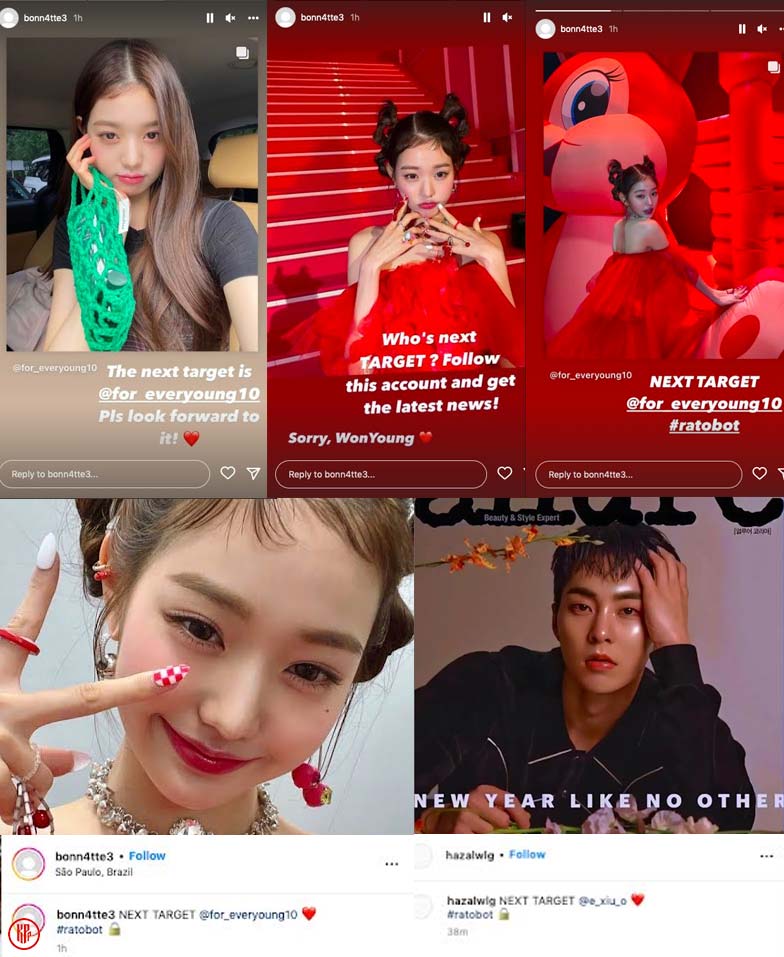 The hacker claimed their next targets: IVE Wonyoung and EXO Xiumin. | Instagram