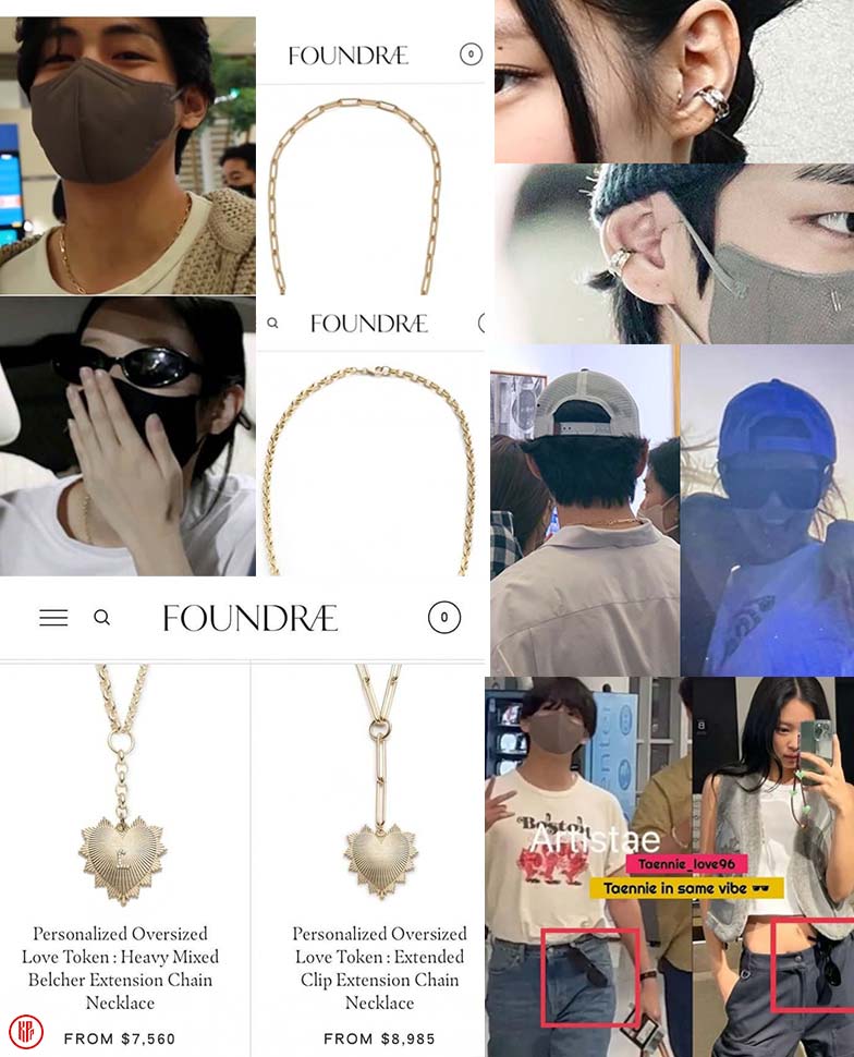 V and Jennie matching items. | Instagram
