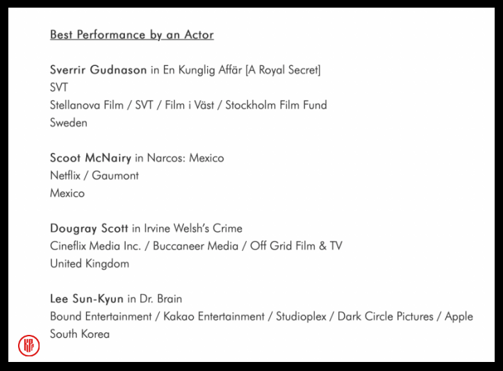 Lee Sun Gyun - Nominees for Best Performance by an Actor on the 50th International Emmy Awards in 2022.