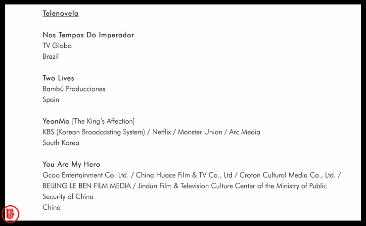Nominees for Best Telenovela on the 50th International Emmy Awards in 2022.
