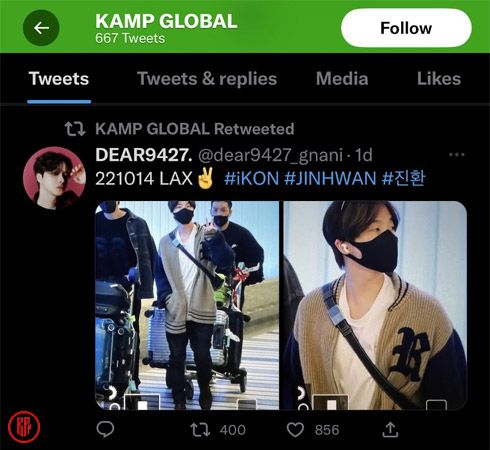 KAMP LA 2022 official Twitter retweeted unofficial photos from fansites. | Twitter