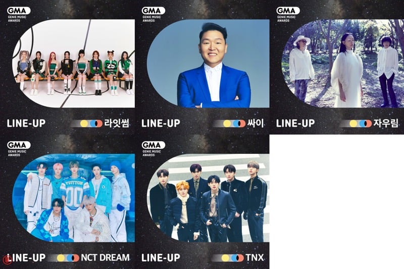  LIGHTSUM, PSY, Jaurim, NCT Dream, and TNX. | Genie Music Awards