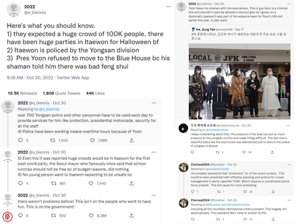A story from Korean citizen regarding Itaewon Halloween stampede that resulted in fallen victims. | Twitter.