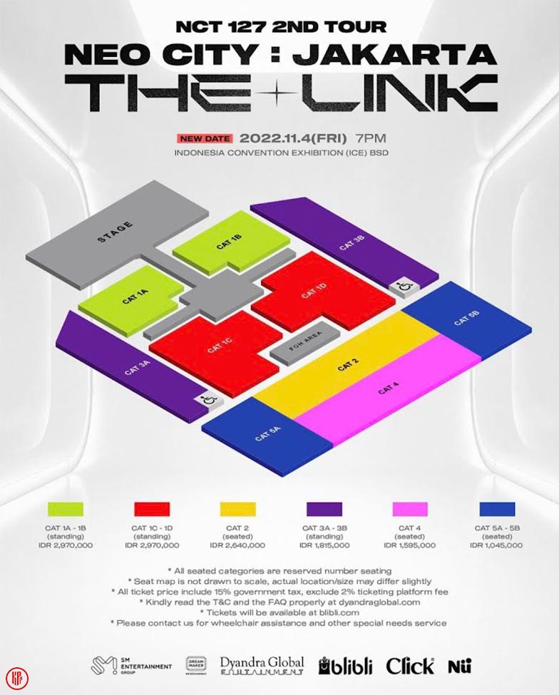 NCT 127 Jakarta concert 2022 seating arrangements. | Twitter