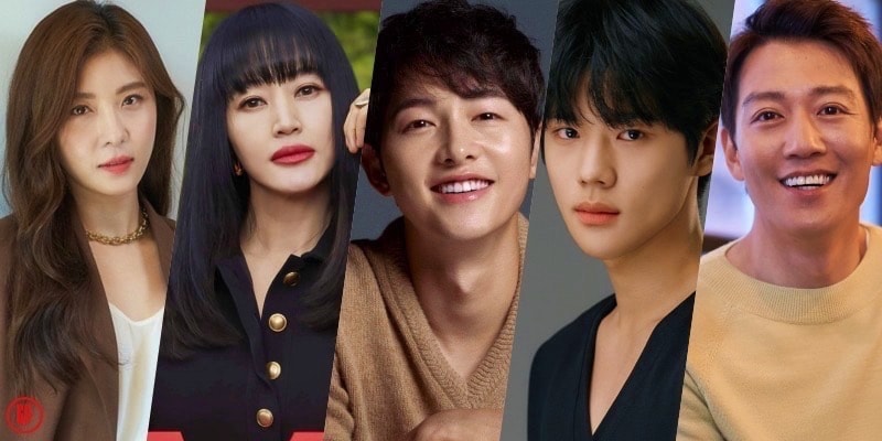 Top 5 popular Korean drama actors in December: Song Joong Ki, Kim Hye Soo, Moon Sang Min, Ha Ji Won, and Kim Rae Won.| HanCinema.