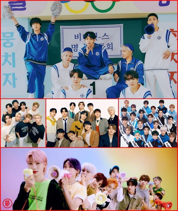 Top five popular Kpop boy groups in December 2022: BTS, SEVENTEEN, Stray Kids, NCT, and THE BOYZ. | Brikorea.