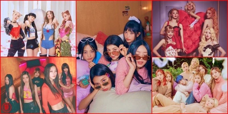  Top 5 most popular Kpop girl groups in December 2022: NewJeans, BLACKPINK, Red Velvet, TWICE, and (G)I-DLE.