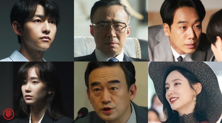  Korean drama Reborn Rich cast members clockwise: Song Joong Ki, Lee Sung Min, Kim Nam Hee, Park Ji Hyun, Jung Hee Tae, and Shin Hyun Been. | Han Cinema.