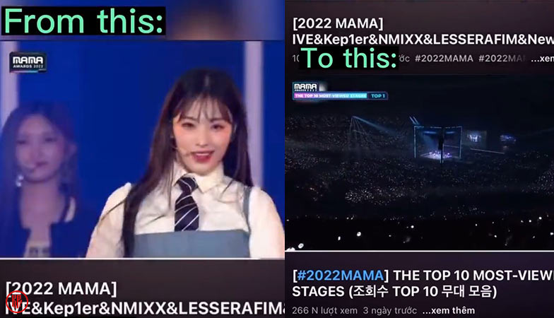 Mnet edited Jinni out of MAMA collaboration stage video 2022. | Twitter