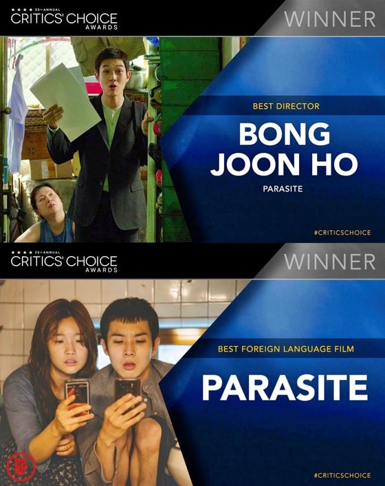 Korean movie Parasite won the Best Foreign Language Film Award and Best Director Award in Critics Choice Awards 2020. 