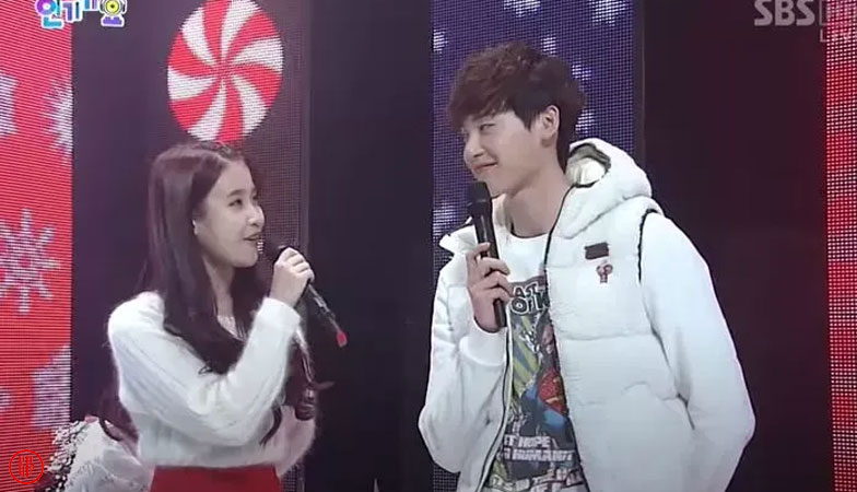 IU and Lee Jong Suk on SBS Inkigayo. | Insight Korea.