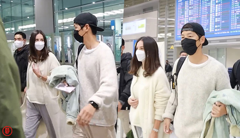 Song Joong Ki’s appearance with Katy at the airport. | YouTube