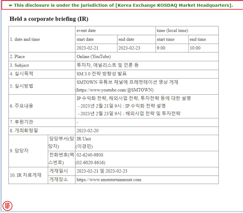 SM Corporate Briefing. | Dart