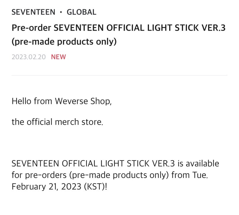 Weverse Shop Announcement Caratbong Version 3