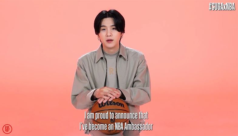 BTS SUGA NBA Ambassador 2023 announcement. | Twitter