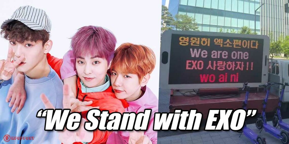 Fans Sent Protest Truck, Showing Immense Support for EXO CBX Members + SM’s New Official Statement