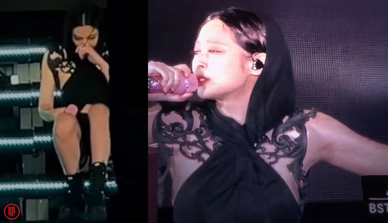 BLACKPINK Jennie crying while singing Tally at the BST Hyde Park 2023 performance. | Twitter