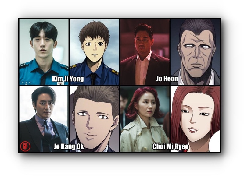 “Vigilante” main cast members. | Disney+ and Webtoon.