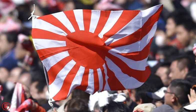 The Japanese imperial flag that brings controversy to Kpop idols RIIZE fandom name. | Twitter