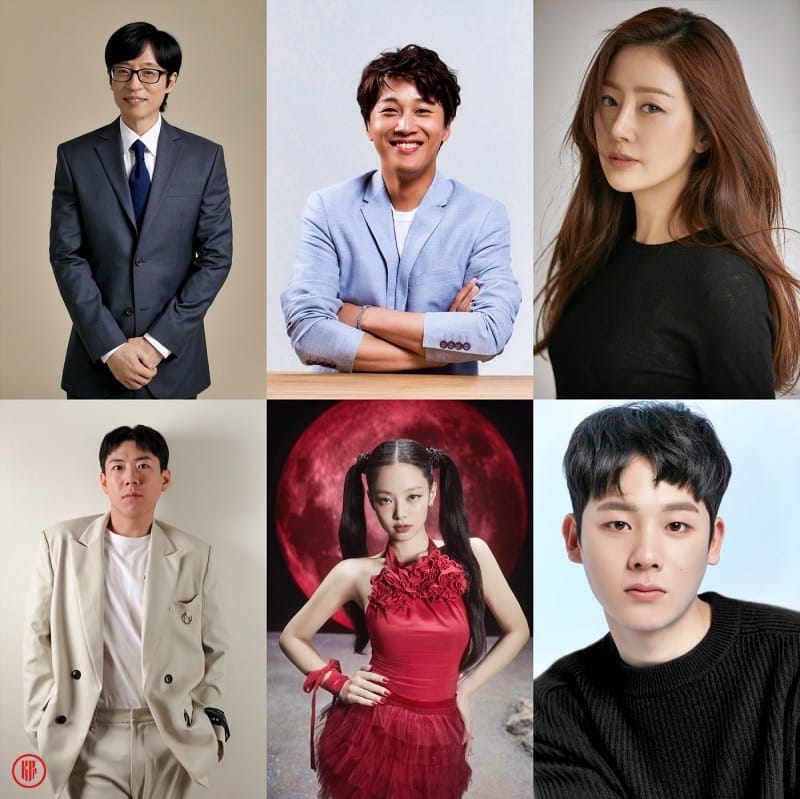tvN's new variety show "Apartment 404" cast members. Top: Yoo Jae Suk, Cha Tae Hyun, and Oh Na Ra. Bottom: Yang Se Chan, BLACKPINK Jennie, and Lee Jung Ha. | News1