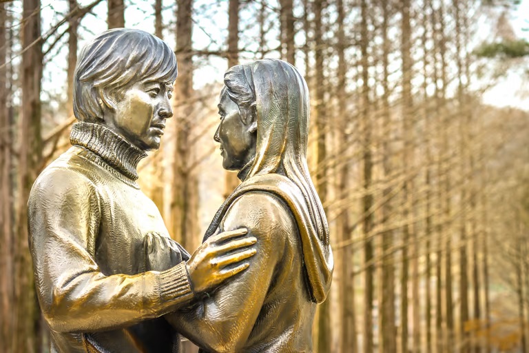 The Winter Sonata statue on Nami Island, South Korea