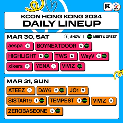 KCON Hong Kong 2024 Artist Lineup | Source: CJ ENM