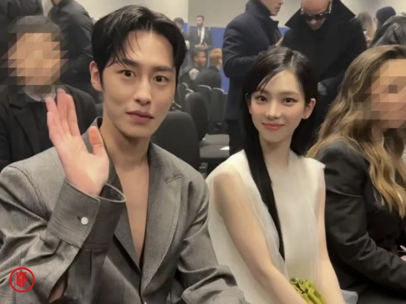 Lee Jae-wook and Karina attend Prada’s 2024 Fall Winter Men’s Collection fashion show in Milan on January 14