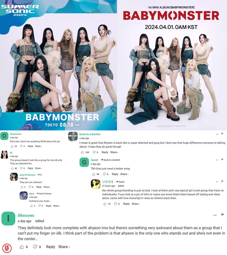 Criticism against BABYMONSTER promotional return with full members after Ahyeon return. | Twitter