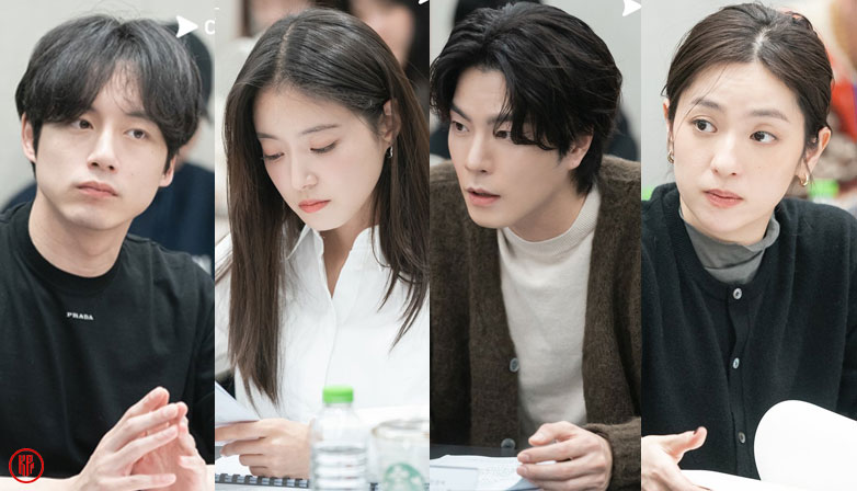 Lee Se Young, Sakaguchi Kentaro, Hong Jong Hyun, and Nakamura Anne at “What Comes After Love” script reading. | Twitter