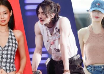 BLACKPINK Jennie, Stray Kids Hyunjin, IVE Wonyoung k-pop idol sleeveless look fashion guide