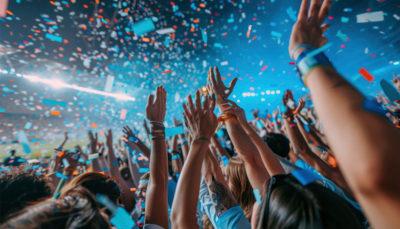Illustration of fans cheering in concert. | Pinterest
