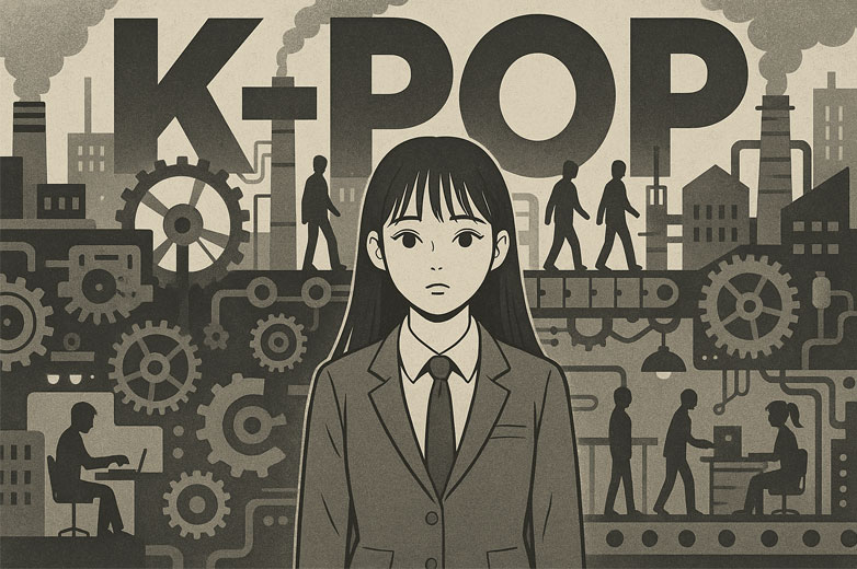 A young idol trainee amid massive K-pop system. | AI-generated