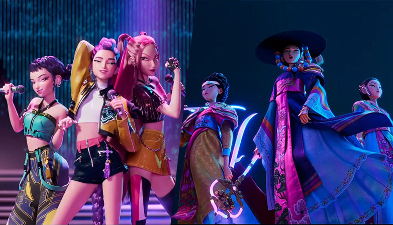 Scenes from “KPop Demon Hunters”. | Netflix