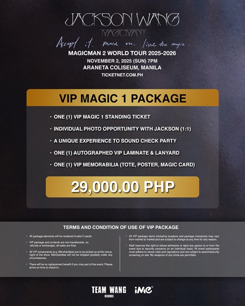MAGICMAN 2 VIP tickets Fan Benefits