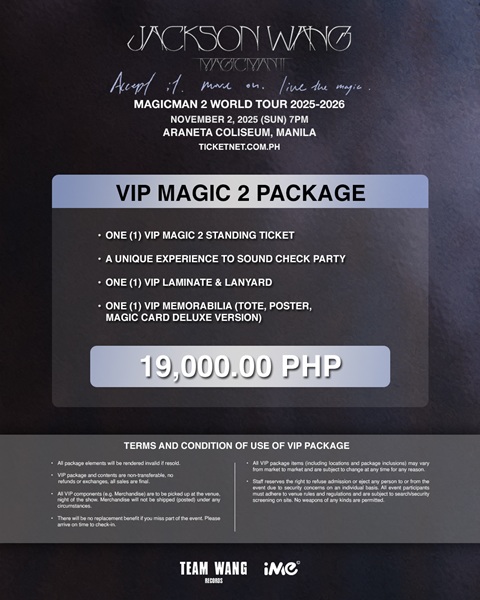 MAGICMAN 2 VIP tickets Fan Benefits