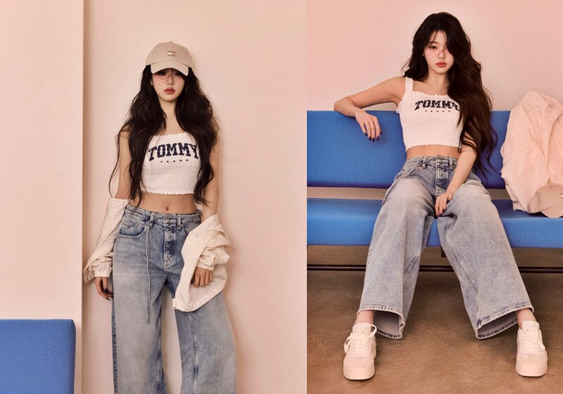 K-pop idol fashion Baggy Jeans Jang Won Young