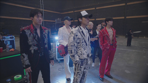 The Rose band members practicing at Coachella dress rehearsal
Credit: Photo by Richard Hama, Courtesy of THE ROSE: COME BACK TO ME